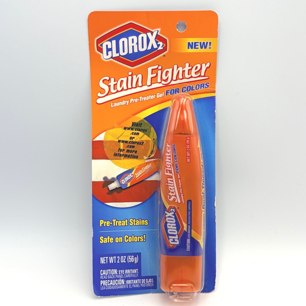 Clorox 2 Stain Fighter Laundry Pre-Treater Gel For Colors 2oz Dual Tip Pen NEW